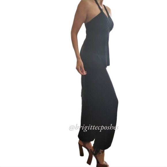 Black Beaded and Ruched Halter Top Size OS - Picture 7 of 8